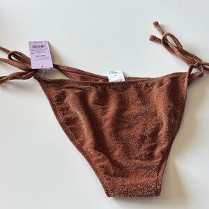 wild fable Brown Glitter Tie-Side Bikini Bottom